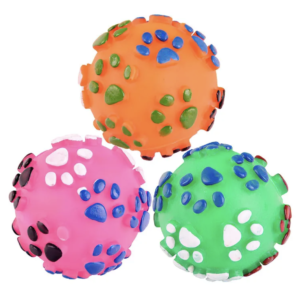 Soft Rubber Squeaky Paw Ball Dog Pet Toy